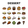 food dessert snack menu icons set vector Royalty Free Stock Photo