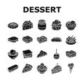 food dessert snack menu icons set vector Royalty Free Stock Photo