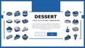 food dessert snack menu landing header vector Royalty Free Stock Photo