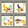 Food diet types vector illustration healthy nutrition concept fruits and vegetables kitchen menu cooking ingredient