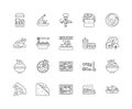 Food and dining line icons, signs, vector set, outline illustration concept