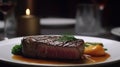 Food, dish, Delicious looking steak on a plate. Generative AI