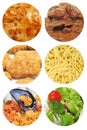 Food dishes collage Royalty Free Stock Photo