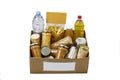 Food in a donation box Royalty Free Stock Photo