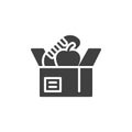 Food donation box vector icon Royalty Free Stock Photo