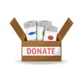 Food donation support to charity of the people Royalty Free Stock Photo