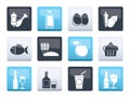 Food, drink and Aliments icons over color background Royalty Free Stock Photo