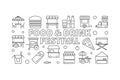 Food and drink festival concept outline vector banner