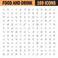 Food and drink flat icon set. Royalty Free Stock Photo