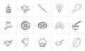 Food and drink hand drawn sketch icon set. Royalty Free Stock Photo