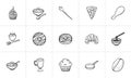 Food and drink hand drawn sketch icon set. Royalty Free Stock Photo