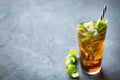 Cuba libre alcohol cocktail drink with rum, cola, ice, lime Royalty Free Stock Photo