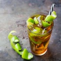 Cuba libre alcohol cocktail drink with rum, cola, ice, lime Royalty Free Stock Photo