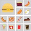 Food and drink icon. Fast Food vector. flat color icons. Icon burger Royalty Free Stock Photo