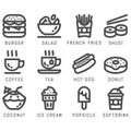 Food and drink icon set with solid style in isolated white background