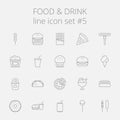 Food and drink icon set Royalty Free Stock Photo