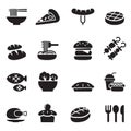 Food and Drink icons set Royalty Free Stock Photo