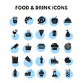 Food and Drink Icons Set Royalty Free Stock Photo