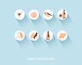 Food and drink infographic with flat icons set Royalty Free Stock Photo