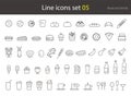 Food and drink line icon set, breakfast, cake, meal, vector illustration Royalty Free Stock Photo