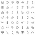 Food and drink line icons set Royalty Free Stock Photo