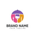 Food and Drink Logo Design Concept Full Color template for Company Royalty Free Stock Photo