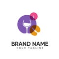 Food and Drink Logo Design Concept Full Color template for Company Royalty Free Stock Photo