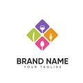 Food and Drink Logo Design Concept Full Color template for Company Royalty Free Stock Photo