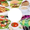 Food and drink menu collection collage eat eating drinks meal me Royalty Free Stock Photo