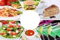 Food and drink menu eating collection collage beverages drinks m Royalty Free Stock Photo