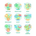 Food And Drink Set Icons Vector Illustrations Royalty Free Stock Photo