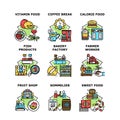 Food And Drink Set Icons Vector Illustrations