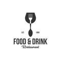 Food and drink simple flat logo design vector illustration