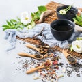 Selection of japanese chinese herbal masala tea teapot
