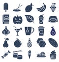 Food, Drinks, Fruits, Vegetables Vector Icons set That can be easily modified or edit Royalty Free Stock Photo