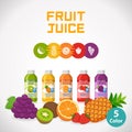 Food and Drinks Healthy and Colorful Fruit juice in plastic bottle. Royalty Free Stock Photo