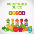 Food and Drinks Healthy and Colorful Vegetable juice in plastic bottle. Royalty Free Stock Photo