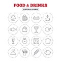 Food and Drinks icon. Beer, coffee and cocktail. Royalty Free Stock Photo