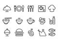 Food and drinks icon.burger with drink icon. Restaurant line icons set. Royalty Free Stock Photo