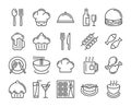 Food and drinks icon. Restaurant line icons set. Editable stroke, 64x64 Pixel perfect Royalty Free Stock Photo