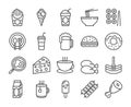 Food and drinks icons. Food industry line icon set. Editable Stroke. Royalty Free Stock Photo