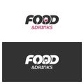 Food and drinks logo with spoon, winre glass on black and white background