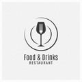 Food and drinks restaurant menu. Plate with fork