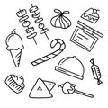food and drinks vector bundle set with dodle style Royalty Free Stock Photo