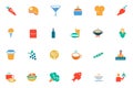 Food and Drinks Vector Colored Icons 2