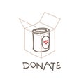 Food Drive charity movement, vector illustration