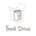 Food Drive charity movement, vector illustration Royalty Free Stock Photo