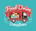 Food Drive charity movement, vector illustration Royalty Free Stock Photo