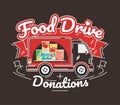 Food Drive charity movement, vector illustration