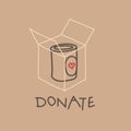 Food Drive charity movement, vector illustration Royalty Free Stock Photo